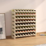 Suport sticle vin, lemn masiv, 83 x 29 x 90 cm, maro deschis