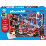 Puzzle Schmidt - Playmobil: Pompieri, 40 piese, cu figurina Playmobil