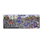 Mousepad profesional pentru gaming si birou Minecraft World, model XL antiderapant, impermeabil, 80x30 cm