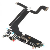 Banda cu Conector Incarcare - Microfon Apple iPhone 14 Pro Max, Negru, Aftermarket