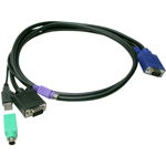 Cablu combinat, Level One, KVM, 5m, Alb/Albastru