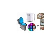 Set baie - Dozator automat cu senzor pasta de dinti + Suport periute + Lampa Led WC cu senzor, CRIADA SHOP