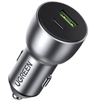 Incarcator auto Ugreen CD213, 1x USB, 1x USB-C, 42 W, Argintiu, Ugreen