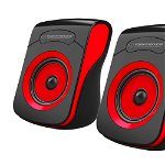 Sistem audio 2.0 Esperanza Flamenco, USB, jack 3,5mm, 6W, 4Ω, 5V, 20Hz-18kHz, 7,5 x 16,3 x 11,7cm, negru/rosu, Esperanza