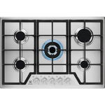 Plita pe gaz incorporabila Electrolux KGS7536SX, 75 cm, 5 arzatoare, aprindere integrata, Wok, gratare din fonta, inox