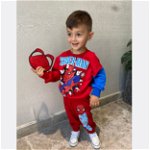 Trening Spider, Rosu, 3 Piese, Bluza, Pantaloni si Mascuta, Pentru Baieti, 3-8 ani, CaroKids