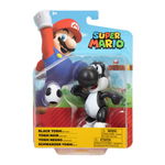 Figurina articulata Super Mario Black Yoshi 10 cm cu ou, Jakks Pacific