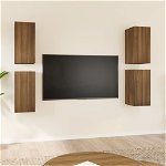 vidaXL Dulapuri TV, 4 buc., stejar maro, 30,5x30x60 cm, lemn prelucrat, vidaXL