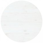 Blat de masă, alb, Ø80x2,5 cm, lemn masiv de pin