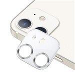 Protectie Camera Usams Metal Si Sticla Securizata Pentru iPhone 12 - Silver White, Usams