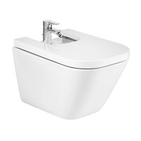 Bideu Roca The Gap Square A357476000, suspendat, cu orificiu pentru baterie standard, Alb, Roca