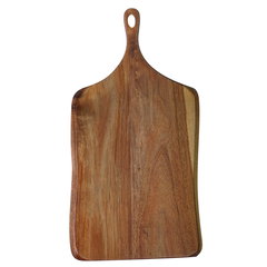 Tocator cu maner lateral Zokura, lemn de acacia, 45 x 24 x 1.5 cm, Maro