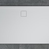 Cadita de dus dreptunghiulara Ronal (SanSwiss) Livada W20A  90x120 cm slim  marmura sintetica  scurgerea pe latura lunga  alb, Ronal (SanSwiss)