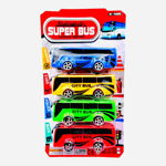 Set 4 autobuze multicolor SUPERBUS 28×16cm, 3+