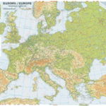 Harta plastifiata Europa fizica si rutiera 100 x 70cm AMCO PRESS, AMCO PRESS