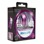 Set 2 Becuri auto far halogen Philips H4 Color Vision Violet 12V 55W