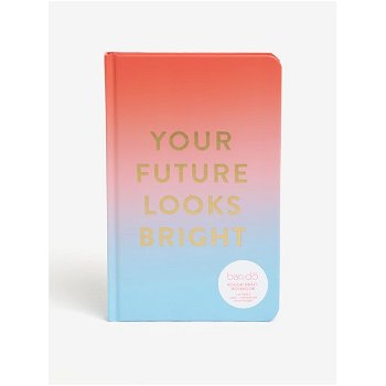 Caiet roz & bleu cu coperta cu mesaj si stickere - ban.do Your future looks bright