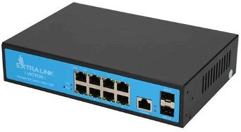 VICTOR 8-port GbE Managed PoE Switch (8x Gig LAN, 2x SFP) PoE 48V 150W, EXTRALINK