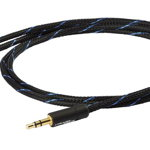 Cablu Jack 3.5 mm - Jack 3.5 mm Super-Slim Black Connect 2.5 metri, Black Connect