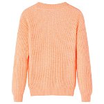 Pulover pentru copii tricotat, portocaliu strălucitor, 140, vidaXL