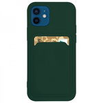 Husa Spate Upzz Silicone Walllet Compatibila Cu iPhone 12, Suport De Card Pe Spate, Verde, Upzz