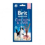 Brit Premium By Nature, recompense fără cereale pisici, batoane, Pui și Ficat, 3buc, Brit