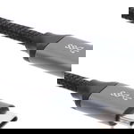 Cablu USB Montis USB-C - USB-C 1 m Negru-argintiu (MT004)