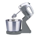 Mixer Hausberg, 250 W, 2 L, 7 viteze, 220 V, bol inox, motor cupru, accesorii incluse, Gri, Hausberg