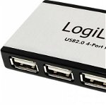 HUB USB 2.0 extern, 4*USB, incl. alimentare, Logilink 'UA0003'