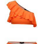 Costum de baie din 2 piese oranj cu volan MISSGUIDED, MISSGUIDED