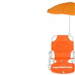 Set scaun cu parasolar si geanta frigorifica pentru copii, Kids Beach, L.37 l.28 H.45, portocaliu, Maison