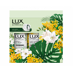 Set Lux Botanicals: Puf de baie + Gel de dus Fresia & Tea Tree Oil. 500ml + Gel de dus Ylanh Ylang. 500 ml