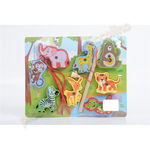 Puzzle lemn magnetic cu animale, 