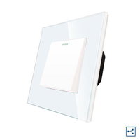 Intrerupator Simplu Cap Scara Mecanic LUXION cu Rama din Sticla, Negru