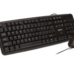 KIT Tastatura si Mouse Spacer SPDS-S6201 cu fir, USB, tastatura „SPKB- S62" + mouse optic „SPMO-F01", black, „SPDS-S6201”