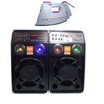 Boxe Temeisheng Active Cu Statie Profesionale Karaoke/usb-bt 300 Watt,incinta Lemn , 1 Microfon Cadou + Fier De Calcat, Temeisheng