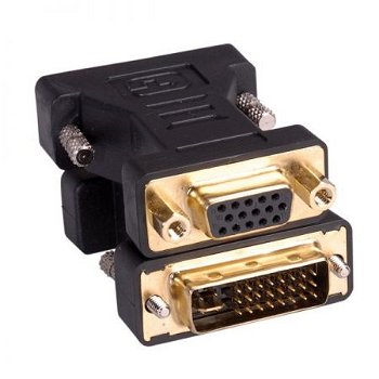 Adaptor DVI-I - VGA T/M  Roline 12.03.3105CR - Black