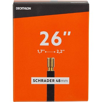 Cameră aer 26x1.7/2,2 Schrader 48mm, DECATHLON