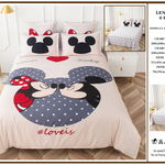 Lenjerie De Pat Finet Premium Pat Dublu - Minnie Mickey Love Is, CASA MINUNATA