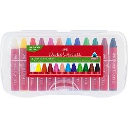 Creioane Cerate Faber-Castell 12 Culori Jumbo Cutie Plastic 120011, Der Color