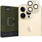 Rama protectie camera foto HOFI Fullcam Pro compatibila cu iPhone 14 Pro / 14 Pro Max Gold, Glass Pro