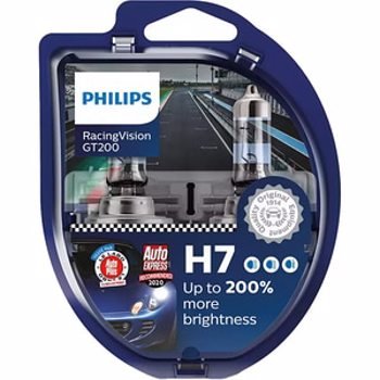 Set 2 becuri auto Philips H7 Racing Vision GT200 +200 12V 55W 12972RGTS2