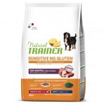 NATURAL TRAINER Sensitive No Gluten, M-XL, Rață, hrană uscată monoproteică câini, sistem digestiv, 3kg, NATURAL TRAINER