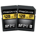 Set 2 carduri de memorie SDXC UHS-II ProGrade 128GB V60 U3 (Gold), Prograde