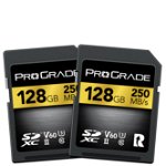 Set 2 carduri de memorie SDXC UHS-II ProGrade 128GB V60 U3 (Gold), Prograde