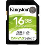 Card Kingston Canvas Select SDHC 16GB Clasa 10 UHS-I U1 80Mbs