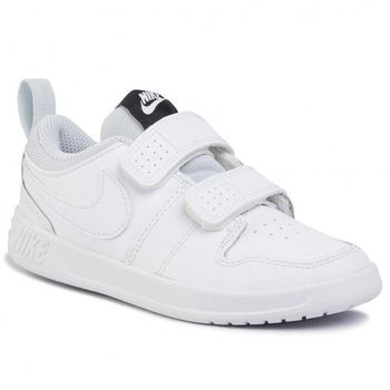 Pantofi sport din piele ecologica cu insertii din piele si benzi velcro, Pico 5, Alb