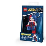Breloc cu lanterna lego harley quinn rosu albastru, Lego