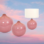 Set 1 Lampa cu 2 Vaze decorative GRAND BALL, ceramica, roz 33.5 27 23 cm, SPORVIL
