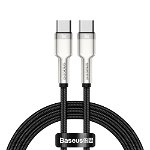 Cablu de date/incarcare Baseus, Cafule Metal, USB Type-C to USB Type-C, 1M 100W, Negru, Baseus